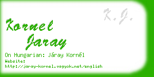 kornel jaray business card