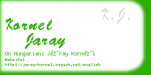 kornel jaray business card